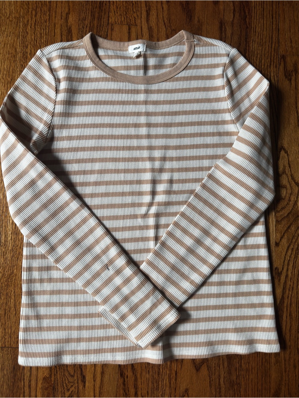 Aerie Long Sleeve Ribbed Striped Top